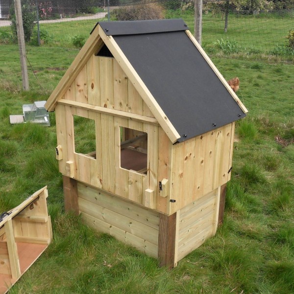 chicken coop with nest boxes removed